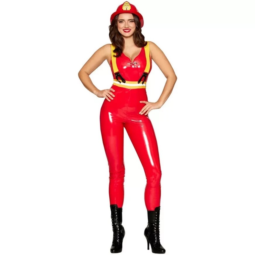 Adult Fiery Fatale Women's Sexy Catsuit Firefighter